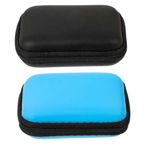 MOLUCKFU 2Pcs Portable Hard Drive Storage Box Durable Protection Case for External Drives Space Saving Organizer for Travel Includes and Designs