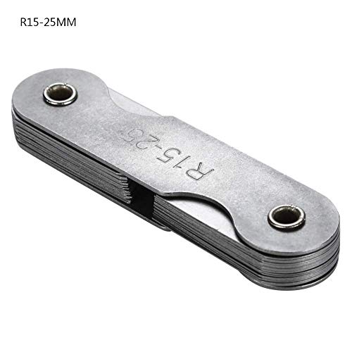 Radiusanzeige, R0.3-1.5/R1-6.5/R7-14.5/R15-25//R25-50/R52-100MM Radiusfiletanzeige aus rostfreiem Stahl(R15-25MM)