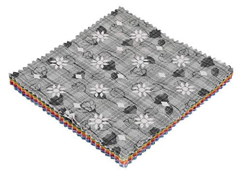 Tissu de coton Soimoi sans corvée de découpe avec carrés de 10 pouces géométriques de patchwork