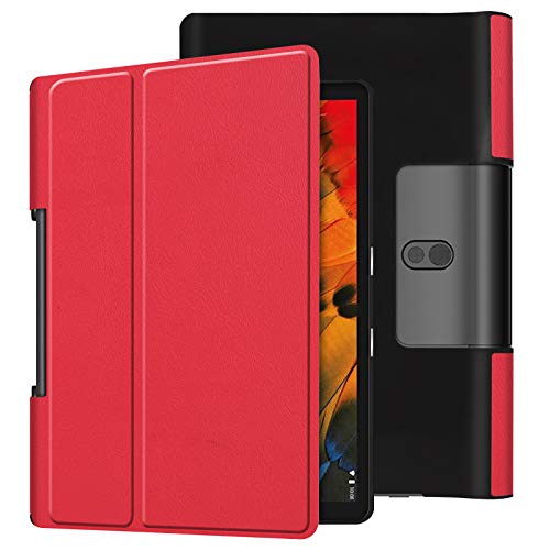 Lobwerk - Funda para Lenovo Yoga Smart Tab YT-X705F de 10,1 Pulgadas, con función Atril y función de Encendido y Apagado automático Rojo Rojo