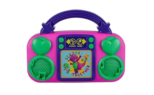 eKids Barney Toy Music Player, Toddler Toy with Built-in Music and Lights (Barney)