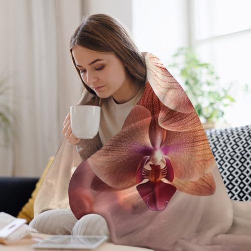 Couverture douce orchidée plaid chaud et confortable toutes saisons - 8