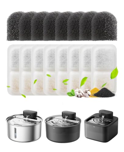 Image of oneisall 8PCS Replacement Filters & Sponges for 2.2L 3.2L Wireless Fountain