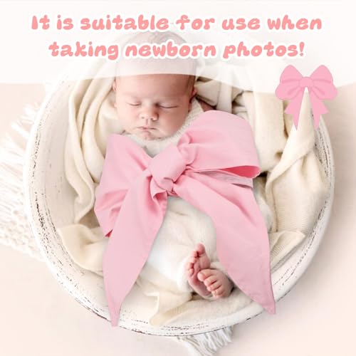 Image of Newborn Swaddle Sash, Soft Cotton Bow Decorative Strap for Swaddles, Adorable Maternity Bow Sash, 70x5.5 Inch, Pink