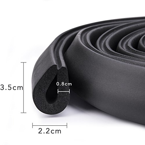 Vicloon Protectores suaves para bordes, 2M * 2, Espuma, para Muebles, Super Pruebas en Pantalla y la Seguridad para el Bebe, (Negro)