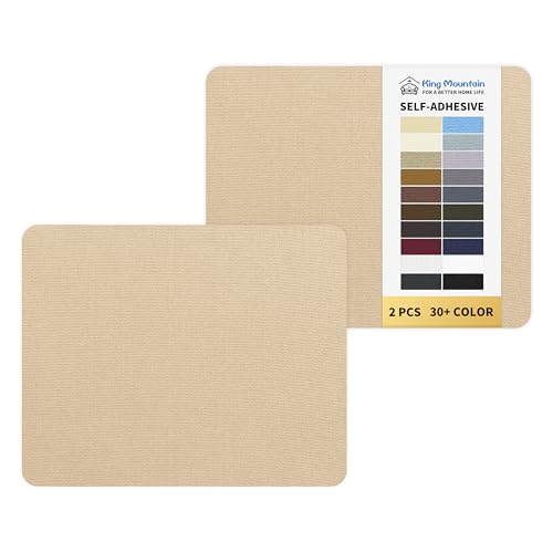 KING MOUNTAIN Canvas Repair Patch 9 x11 Inch 2 Pcs Self-Adhesive Waterproof Fabric Patch for Sofas, Tents, Furniture,Tote Bags, Car Seats (Khaki)