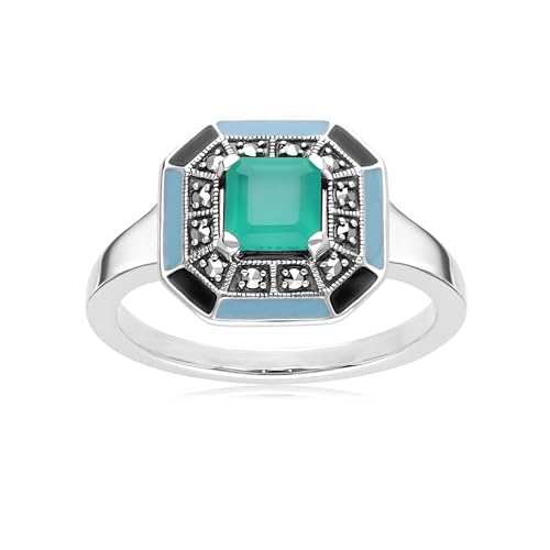 Bague verte Art déco en argent pour sublimer vos tenues de soirée chic