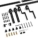 AONAYIOA 6FT Bypass Sliding Barn Door Hardware Kit, Combination Track Mode Sliding Door Hardware, Double Wooden Doors Use Single Track Bypass Barn Door Hardware Fit for Door Opening 70