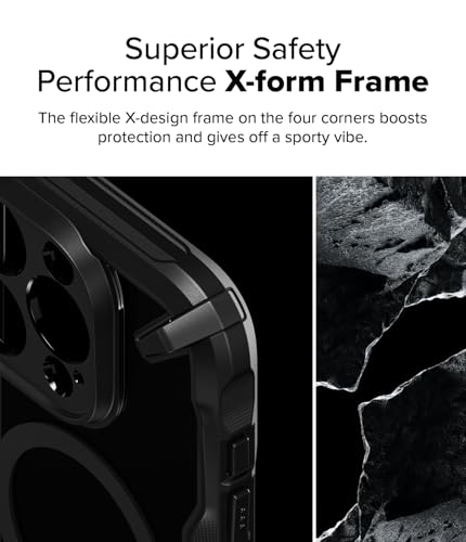 Image of Ringke Fusion-X Magnetic Compatible with iPhone 16 Pro Max Case Cover [Strong Magnet] Military Protection Transparent Hard Back Advanced Protection TPU Bumper iPhone 16 Pro Max Back Cover - Black