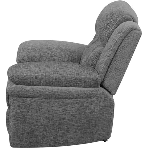 Sillón reclinable con espuma fría y tapizado gris miniatura 3