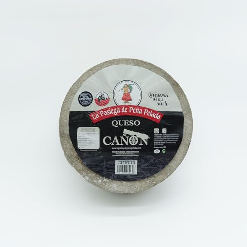LA PASIEGA DE PEÑAPELADA Queso Cañón, Queso redondo 3 kg (aprox) Al natural - Sabor Suave con Notas a Frutos Secos - Elaborado con Leche de Vaca Pasteurizada y Ceniza Vegetal - Calidad Artesanal
