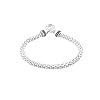 NINE-WEST-Womens-Crystal-Pave-Heart-Stretch-Bracelet NINE WEST Women's Silvertone Crystal Pave Heart Stretch Bracelet