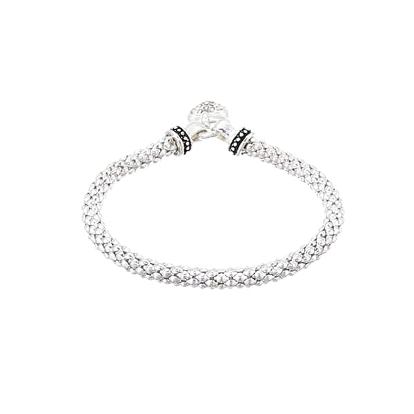 NINE-WEST-Womens-Crystal-Pave-Heart-Stretch-Bracelet NINE WEST Women's Silvertone Crystal Pave Heart Stretch Bracelet