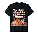 Photo Gallery cute autumn pumpkins thankful, blessed, fall-obsessed auntie maglietta Photo Gallery cute autumn pumpkins thankful, blessed, fall-obsessed auntie maglietta