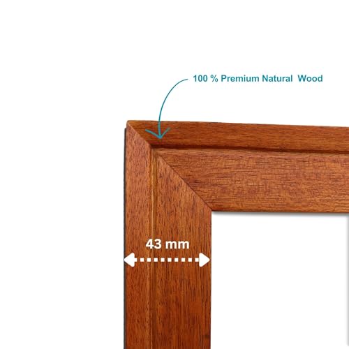 Image of FRAMEKALA Handmade Yellow Wooden Photo Frame, A2 (42 x 59.4 cm) Display to Showcase Artworks, Pictures, and Photos - Perfect for Wall, Home and Office Decor, Honey Maple