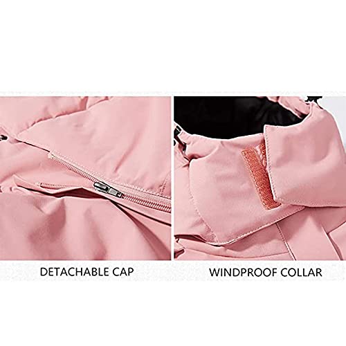 Chaqueta térmica mujer impermeable con capucha cortavientos y calefacción por USB 4