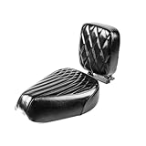 HI-LINE バイクシート セット クロスカブ50/110 スーパーカブ50/110 LITEにも対応 ソロシート ローシート仕様 ピリオンシート フリップアップ式 背もたれ可能 ソフトクッション ダイヤモンドステッチ 外装 カスタムパーツ アクセサリー 日本語取扱説明書付き (ブラック)