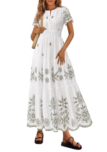 Image of PRETTYGARDEN Womens Summer Dresses Floral Maxi Boho Spring Long Dress