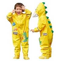 JiAmy Puddle Suit Kids Rain Girls Boys All In One Waterproof Rainsuit Reusable Rain Jacket Cute Cartoon Rainwear 1-9 Years