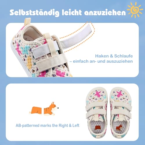 IceUnicorn Barfußschuhe Kinder Barfussschuhe Jungen Mädchen Breite Minimalistische Aquaschuhe Traillaufschuhe Strandschuhe(Beige, 23EU)