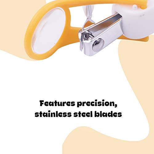 Image of Baybee Baby Nail Clipper with Magnifier Zoom Lens, Safety Nail Cutter for New Born Babies Infant Toddler, Manicure Pedicure Care| Baby Nail Cutter| Nail Clipper for New Born Baby (Pack of 1) (Orange)