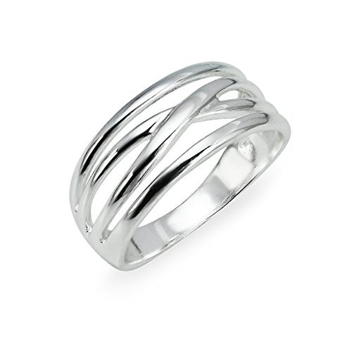 Sterling Silver Multi Bands Ring for Women Size 6