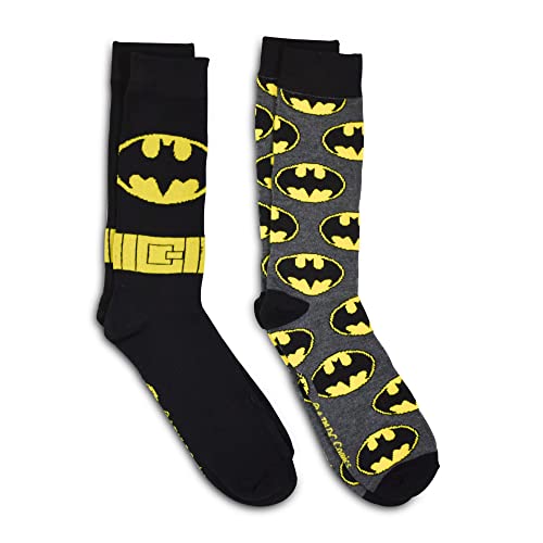 Hyp Batman DC Comics 89 Casual Crew Socks 2 Pack Black Large Unisex-Adults Batman Fans,...