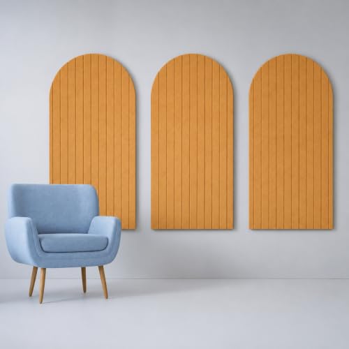 Image of MMT Acoustix Arch Felt Acoustic Wall Panel | Sound Proofing for Room |Premium Acoustic Panel |Pin Board for Wall |Sound Absorbing Panels | Arch Felt Acoustic Wall Panel |Camel| 120 x 60 cm | 1 Pcs