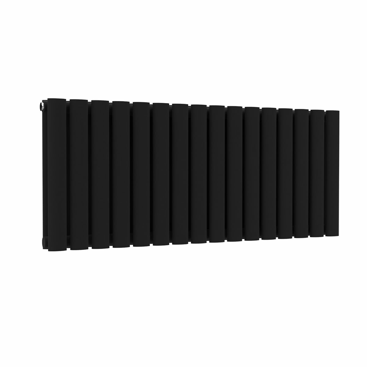 Lux Heat Black Oval Horizontal Double Panel Designer Radiator 400Mm (H) X 960Mm (W)