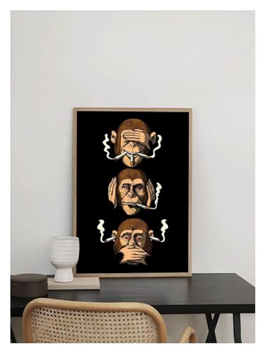 Tableau orang-outan moderne art abstrait 20x30cm pour décoration salon - 5
