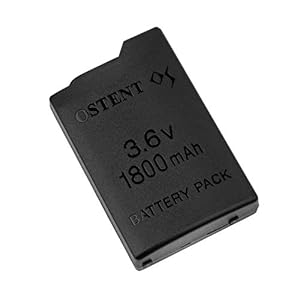 OSTENT High Capacity Quality Real 1800mAh 3.6V Lithium Ion Rechargeable Battery Pack Replacement for Sony PSP 1000 PSP…