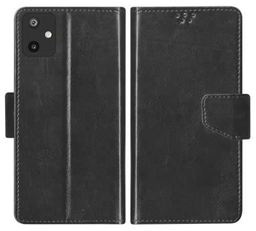 Image of SBMS Flip Cover for Samsung Galaxy M07 / Samsung A07 / Samsung F07 Back Cover Case with Magnatic Closure | Inbuilt Stand | Card & Money Pocket for Samsung A07 (Black)