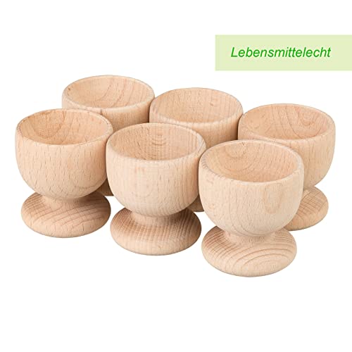 Smart-Planet - 6er Set Eierbecher aus Holz unbehandelt zum Bemalen Eier Becher 6 Stück zum bunt anmalen zu Ostern - dekorieren - Basteln für Kinder – Bild 7