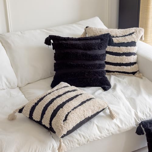 Taies d'oreiller touffetées chic imprimé vert de qualité 45x45 - 4