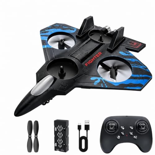 Image of Rechargeable RC Fighter Jet for Kids, 2.4GHz Remote Control Airplane with LED Lights, EPP Foam Aircraft, USB Charging, Easy to Fly RC Plane for Boys, Beginners & Outdoor Flying