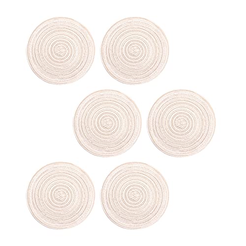 Sets de table ronds coton tressé beige protégez votre table des rayures - 2