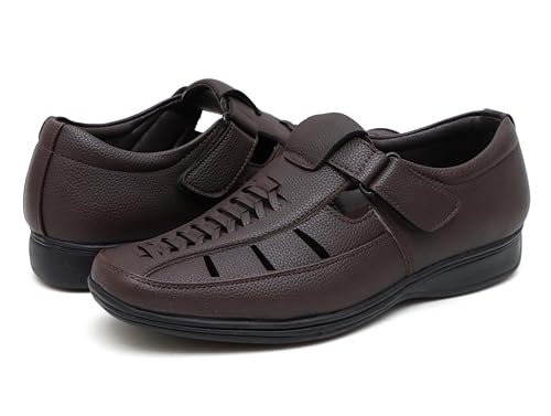 Image of Faux Leather Sandals for Men | Closed Fisherman Sandal
