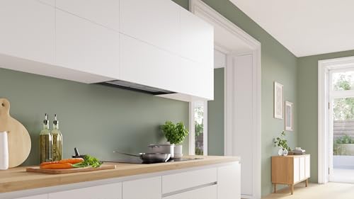 Serie 4, Integrierte Designhaube, 80 cm, Klarglas, Mattschwarz, DBB85CC60