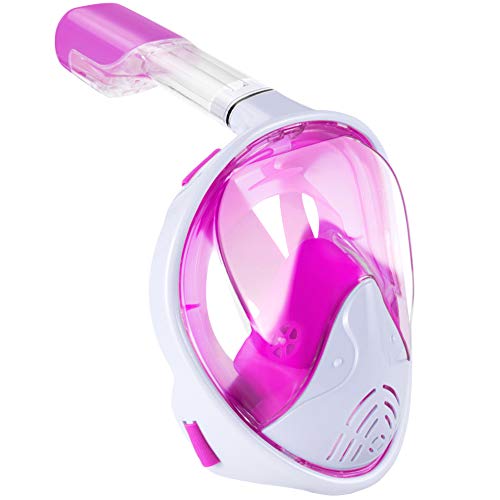 Full Face Snorkel Mask-180 Panoramic View Anti-Fog Anti-Leak Snorkeling Mask,Comfort and Superior Optics