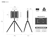 FITUEYES DESIGN Easel Tripod TV Stand Art for 37 43 50 55 65 Inch with Concealed Cable Management Black Steel and Walnut Wood Artist Floor TV Stand Picasso Series #5