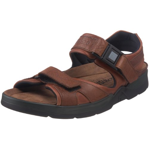Mephisto Men's Shark Sandals Chestnut Waxy/Tan Grain Leather 11 M US