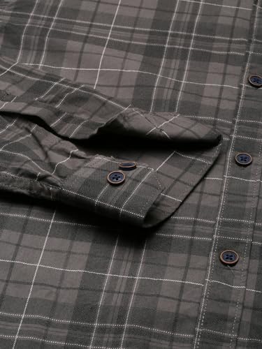 Image of Majestic Man Men Comfort Slim Fit Opaque Checked Pure Cotton Casual Shirt
