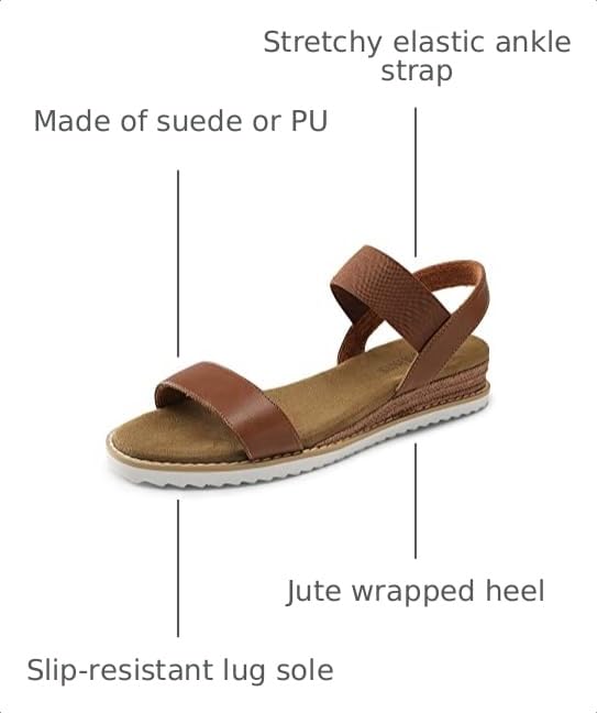 Image of DREAM PAIRS Womens Espadrilles Ankle Strap Sandals | Stretch Elastic Open Toe Comfortable Wedges Flats Spring Dressy Sandals Shoes for Women