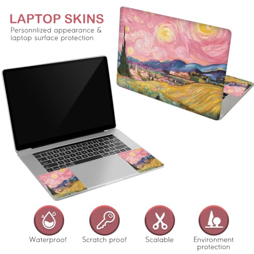 Image of DINKY 15.6 inches Laptop Skin Sticker Netbook Universal Reusable Protector Cover Decal Fits 13 13.3 14 15 15.4 15.6 inch Laptop Protector Notebook, Pink Starry Sky Field
