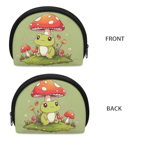 ZOUTAIRONG Mushroom Frog Coin Purse for Teens Girls Organizer Travel Wallet Kids Boys Change Storage Bag Cosmetic Bags Mini Pouch Portable Case Party Favor Green2