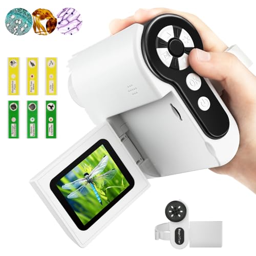 Image of Microscope for Kids, [3-in-1] 1000X Handheld Mini Scope with 2 inch LCD Screen, Portable Miniscope for Kids 8-12 Halloween Christmas Birthday Edu Gifts, 32GB TF Card Included