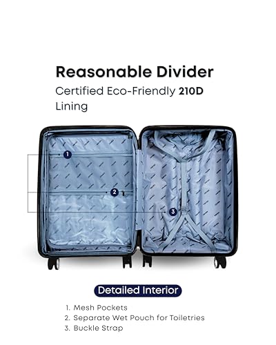 Image of CRUISE Midnight Blue Travel Trolley Bags Set (20+24 Inch)| Hard Shell Expandable Suitcases with 8 Spinner Wheels & TSA Lock | Cabin and Check-in Lightweight Luggage Bag | Adjustable Handle (Set of 2)