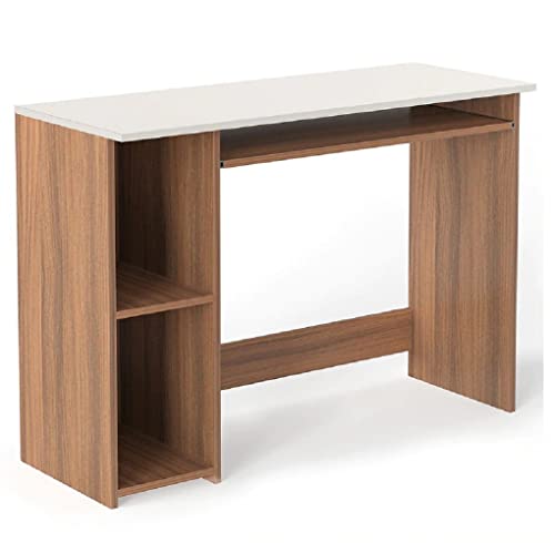 Image of MAMTA DECORATION Engineered Wood Writing Study Table with Storage Wooden Computer Tables Office Desk for Home (White Finish)