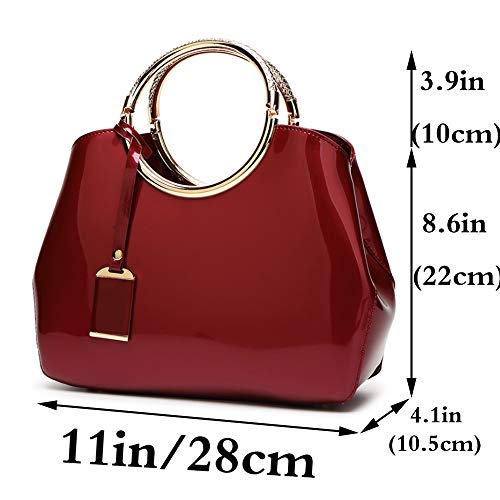 Bolso elegante de mujer de cuero sintético burdeos miniatura 3