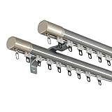 4. 【Multifunzione】: La tringle à rideau double est disponibile en 3 colori. Elle s'installe facilement dans n'importe quel espace. Ce kit de rail coulissant est idéal per i saloni, salles de bains, chambres, plafonds, camping, espaces privés, hôpitaux, cloisons de classe ou tout autre espace souhaité.
